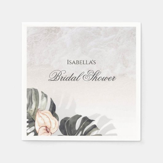 Starfish and Shells Tropical Beach Bridal Shower Serviette (Vorderseite)