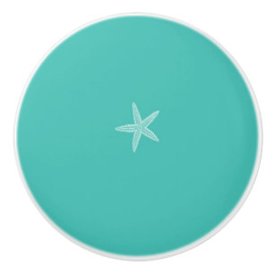 Starfish-Aqua-aquamariner blauer Keramikknauf