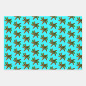 Starfish Aqua Beach Weihnachtswrapping Paper Geschenkpapier Set (Vorderseite)