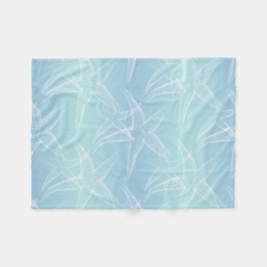 Starfish-Aqua-blaue Strand-Fleece-Decke Fleecedecke (Vorderseite (Horizontal))