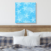 Starfish Aqua Blue Leinwanddruck (Insitu (Schlafzimmer))