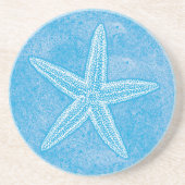 Starfish Aqua Blue Sandstein Untersetzer (Vorne)