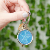 Starfish Aqua Blue Schlüsselanhänger (Hand)