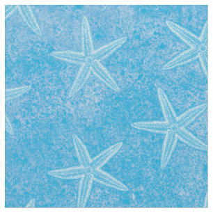 Starfish Aqua Blue Stoff