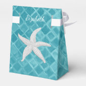 Starfish Aqua Sea Glass personalisieren Geschenkschachtel (Rückseite)