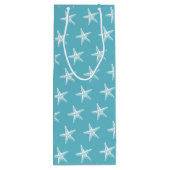 Starfish Aquamarin Blue Coastal Weihnachtsschrei Geschenktüte Für Weinflaschen (Rückseite)