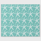 Starfish Aquamarin White Beach Frohe Weihnachten 2 Geschenkpapier (Flach)