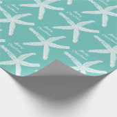 Starfish Aquamarin White Beach Frohe Weihnachten 2 Geschenkpapier (Ecke)