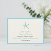 Starfish Aquamarine Hochzeitskarten Einladung (Stehend Vorderseite)