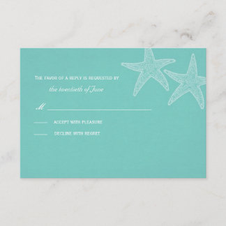 Starfish Aquamarine RSVP-Karte RSVP Karte