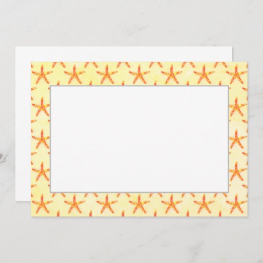 Starfish Aquarellmuster Einladung (Vorne/Hinten)