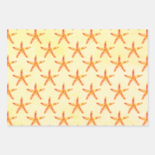 Starfish Aquarellmuster Geschenkpapier Set (Vorderseite)