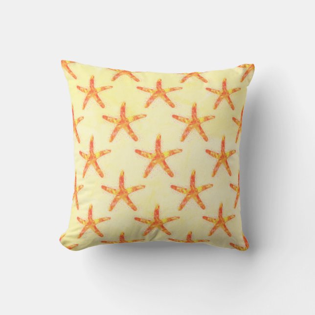 Starfish Aquarellmuster Kissen (Vorderseite)