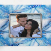 Starfish Aquarellmuster Paare Beach Foto Dreifach Gefaltete Einladung (Innenseite Mitte)