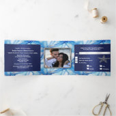 Starfish Aquarellmuster Paare Beach Foto Dreifach Gefaltete Einladung (Innenseite)