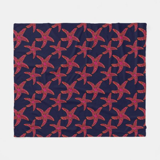 Starfish-Art-Muster Fleecedecke (Vorderseite (Horizontal))