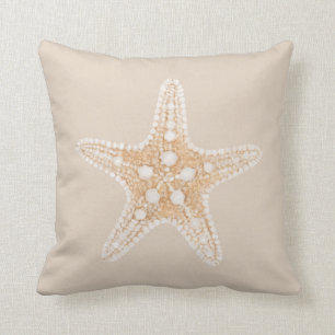 Starfish auf beige pastellfarbene hellbraun kissen