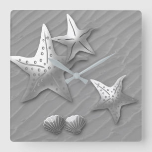 STARFISH AUF DEM MEER, IMITATE RELIEF GROSS SCHLIE QUADRATISCHE WANDUHR