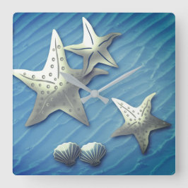 STARFISH AUF DEM MEER, IMITATE RELIEF GROSS SCHLIE QUADRATISCHE WANDUHR