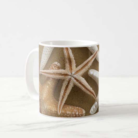 Starfish auf dem Sand Kaffeetasse (Vorderseite Links)