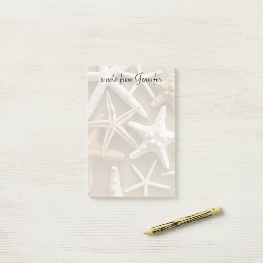 Starfish auf dem Sand Post-it Klebezettel (Auf Schreibtisch)