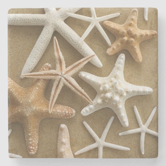 Starfish auf dem Sand Steinuntersetzer (Vorderseite)