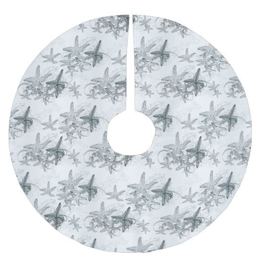 Starfish auf dem Seemuster Polyester Weihnachtsbaumdecke (Vorderseite)