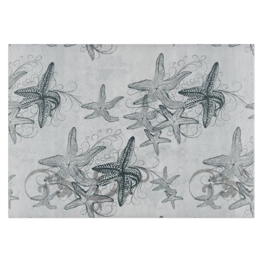 Starfish auf dem Seemuster Schneidebrett (Vorderseite)