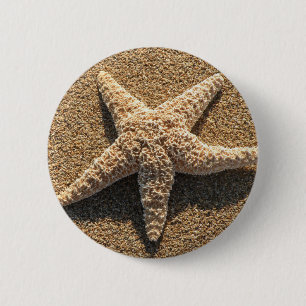 Starfish auf dem Strand Button