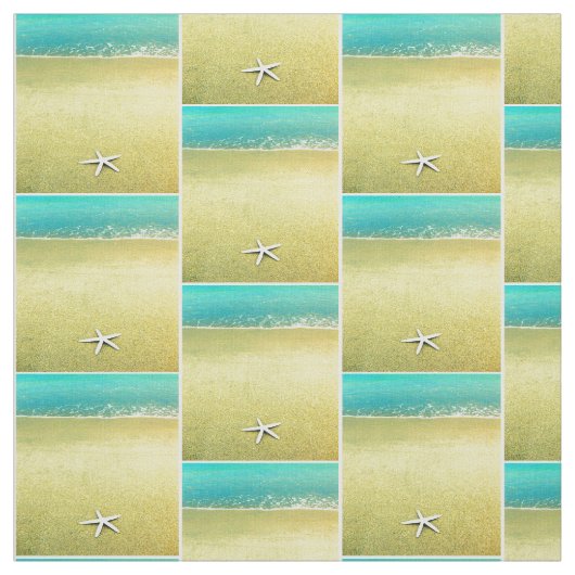 Starfish auf dem Strand-Gewebe Stoff (Muster)