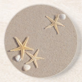 Starfish auf den Strand-Untersetzer Sandstein Untersetzer (Vorne)