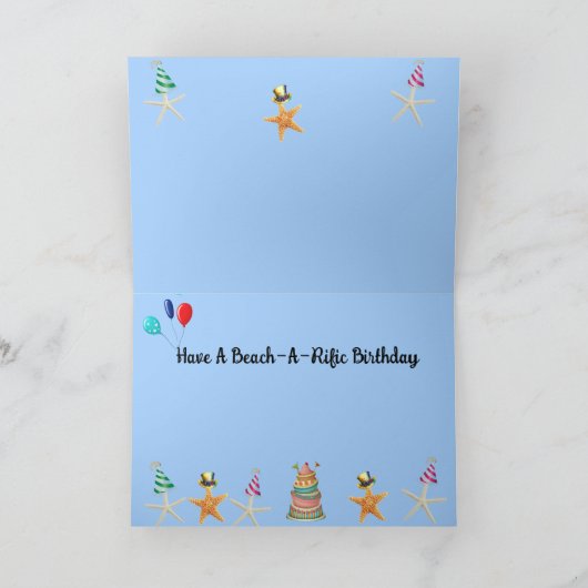 Starfish auf der Beach Birthday Card (Innenseite)