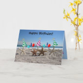 Starfish auf der Beach Birthday Card Karte (Gelbe Blume)
