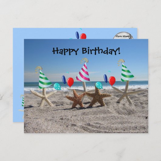 Starfish auf der Beach Postkarte (Vorne/Hinten)