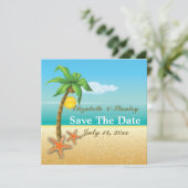 Starfish auf der Hochzeit am Strand Save the Date (Stehend Vorderseite)