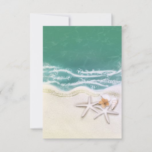 Starfish auf der Strand Aquamarines Meer Wasser Ti Einladung (Rückseite)