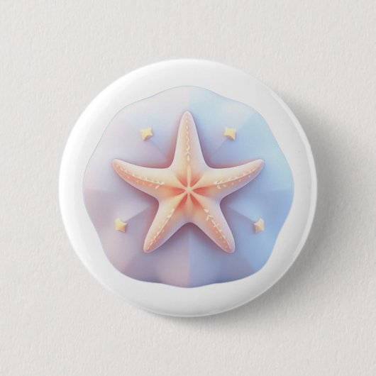 Starfish auf einem einzigartig geformten Stein Button (Vorderseite)