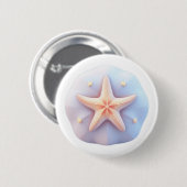 Starfish auf einem einzigartig geformten Stein Button (Vorne & Hinten)