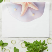 Starfish auf einem einzigartig geformten Stein Geschirrtuch (Gefaltet)