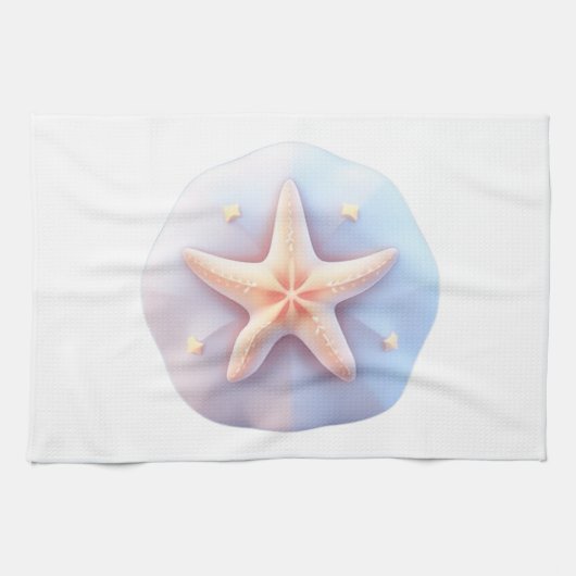 Starfish auf einem einzigartig geformten Stein Geschirrtuch (Horizontal)