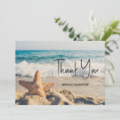 Starfish auf einem Sandy Beach Foto Dankeskarte (Stehend Vorderseite)