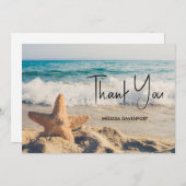 Starfish auf einem Sandy Beach Foto Dankeskarte (Vorne/Hinten)