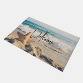 Starfish auf einem Sandy Beach Foto Fußmatte (Schrägansicht)