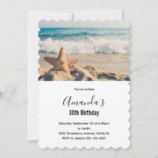 Starfish auf einem Sandy Beach Foto Geburtstag Einladung