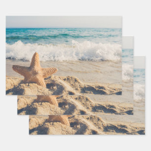 Starfish auf einem Sandy Beach Foto Geschenkpapier Set