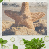 Starfish auf einem Sandy Beach Foto Geschirrtuch (Gefaltet)