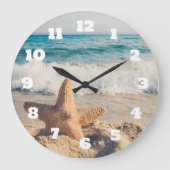 Starfish auf einem Sandy Beach Foto Große Wanduhr (Vorderseite)