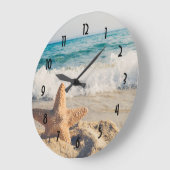 Starfish auf einem Sandy Beach Foto Große Wanduhr (Winkel)
