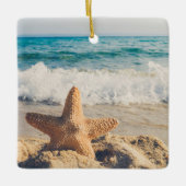 Starfish auf einem Sandy Beach Foto Keramikornament (Vorderseite)