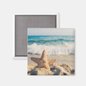 Starfish auf einem Sandy Beach Foto Magnet (Vorderseite/Rückseite)